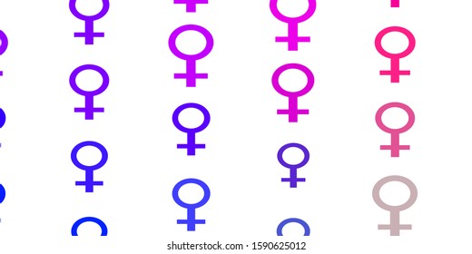 Light Brown vector template with businesswoman signs. Colorful feminism symbols with a gradient in modern style. Sample for your web designers.