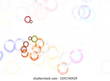 Light Brown vector texture with disks. Illustration with set of shining colorful abstract circles. Design for poster, banner of websites.