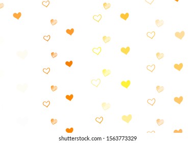 Light Brown vector texture with lovely hearts. Blurred decorative design in doodle style with hearts. Design for your business advert of anniversary.