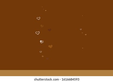 Light Brown vector texture with lovely hearts. Decorative design with hearts in simple style . Pattern for marriage gifts, congratulations.