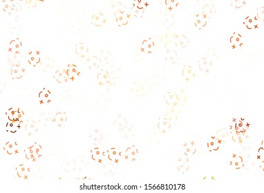 Light Brown vector texture with mathematic symbols. Modern geometrical illustration with numerals. Pattern for ad, booklets, leaflets of education.