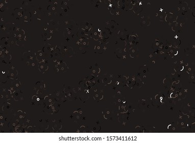 Light Brown vector texture with mathematic symbols. Blurred design in simple style with collection of numerals. Pattern for school, grammar websites.