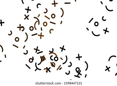 Light Brown vector texture with mathematic symbols. Modern geometrical illustration with numerals. Pattern for posters, banners of math books.