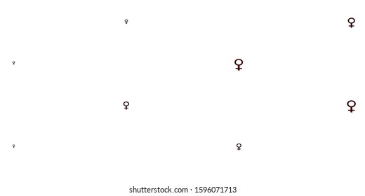 Light Brown vector texture with women's rights symbols. Abstract illustration with a depiction of women's power. Sample for your web designers.