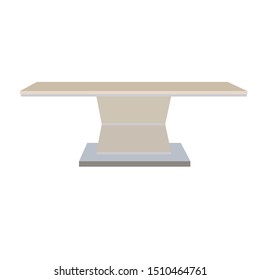 Light brown wood table. Flat design icon vector illustration.