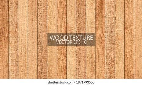 Light brown wood texture background, EPS 10 vector. Rough wooden planks.