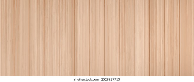 Textura de madera marrón claro de la superficie de la vista del piso o de la sobremesa. Ilustración vectorial realista en 3D de laminado de madera o fondo de parquet. Material de madera dura natural. Tablón de madera de azulejo interior.