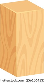 Light brown wooden block resting on a white background, displaying a natural wood grain pattern, perfect for various construction and carpentry projects requiring sturdy materials