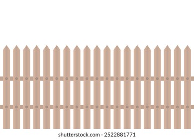 Light brown wooden fence vector.