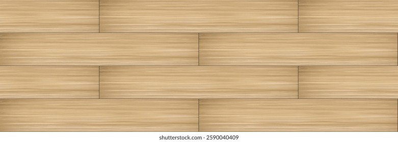 Light brown wooden texture. Planks floor, wall cladding. High detail vector seamless pattern.