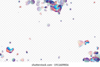Light Bubble Creative Vector Transparent Background. Modern Elements Flyer. Holographic Gradient Blob Poster. Iridescent Memphis Template.