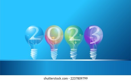 light bulb 2023shine navigate for success  creative business thinking,set icon,modern Idea concept vector