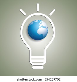 Light bulb and 3d earth inside