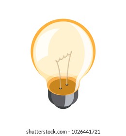 light bulb 3D isometric web icon