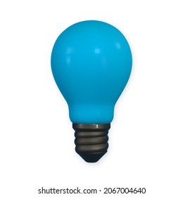 Light bulb in 3d style. Solution, business concept idea. Vector illustration.