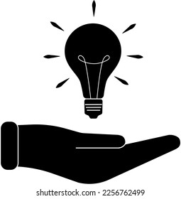 light bulb above hand, business idea