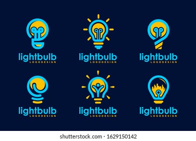 Light bulb abstract and creative logo icon concept 