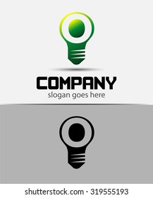 Light bulb abstract O logo template
