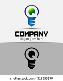 Light bulb abstract Q logo template
