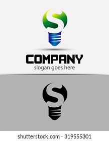 Light bulb abstract S logo template
