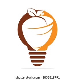 Light bulb and acorn logo design. Acorn logo illustration vector template.
