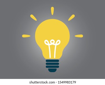 Light bulb  against  grey background - Idea concept