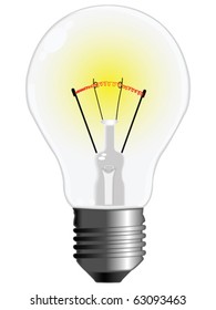 light bulb against white background, abstract vector art illustration