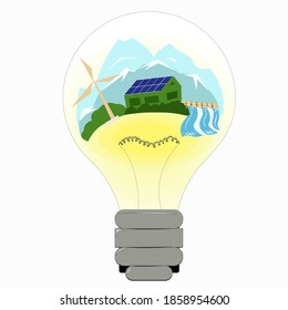 Light bulb with alternative energy sources inside