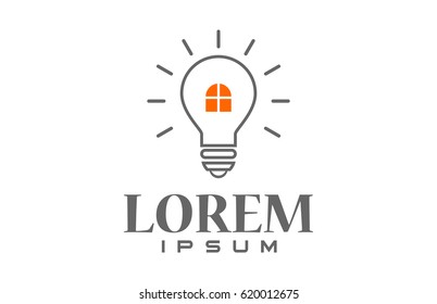 light bulb architecture idea logo