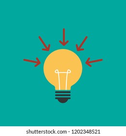 Light bulb and arrow icon. Idea concept vector