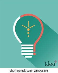 Light bulb background design with question mark. Retro colors. Vector eps10.