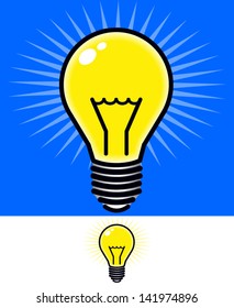 Light bulb background + Icon vector
