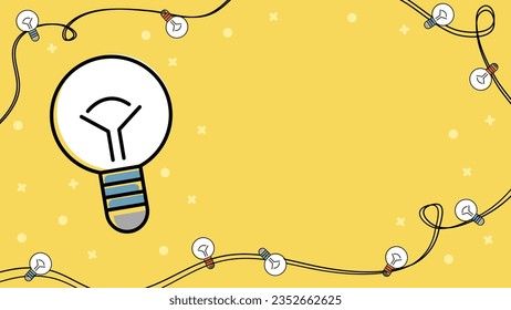 Light Bulb  Banner Yellow Background