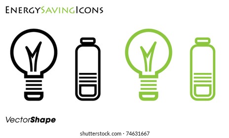 Light bulb and battery icons