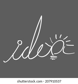 a light bulb being part of a message in a grey background