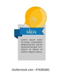 light bulb big and great idea infographic creativity icon set. Colorful and flat design. Vector illustration