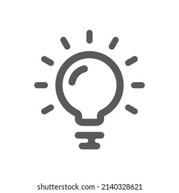Light bulb black vector icon. Simple lightbulb, idea symbol.