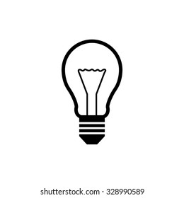 Light bulb - black vector icon