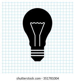 Light bulb - black vector icon