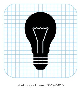 Light bulb - black  vector icon