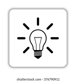Light bulb -  black vector icon