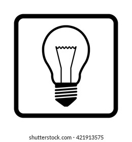 Light bulb -  black vector icon