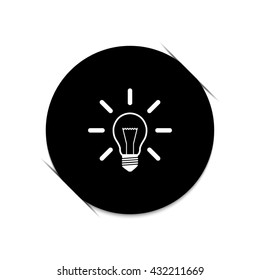 Light bulb -  black vector icon