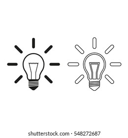 Light bulb  - black vector icon