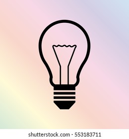 Light bulb  - black vector icon