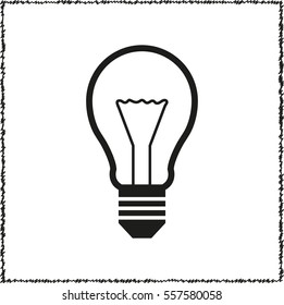 Light bulb  - black vector icon