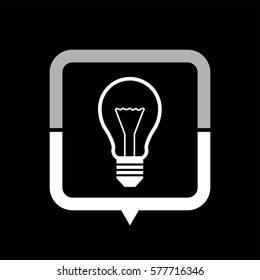 Light bulb  - black vector icon