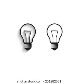 Light bulb - black vector icons