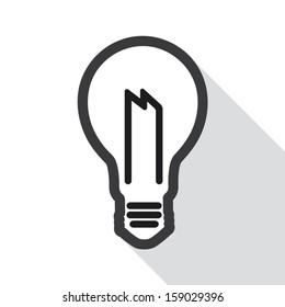 Light bulb black and white poster, energy and light concept, vector icon