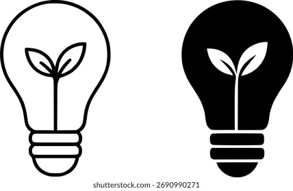 Bombilla, Vector blanco y negro, contorno y versiones de silueta